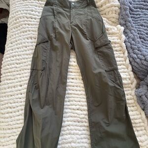 Women's Wide Leg Olive Cargo Pants